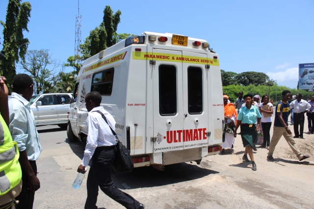 Ambulance ikiwa kwenye eneo la tukio