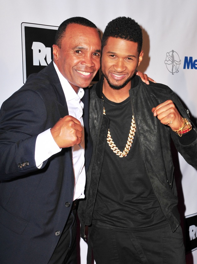 Sugar Ray Leonard and Usher attend B. Riley & Co. & The Sugar Ray Leonard Foundation Present The 4th Annual 'Big Fighters, Big Cause' Charity Fight Night To Benefit Juvenile Diabetes at Santa Monica in Los Angeles