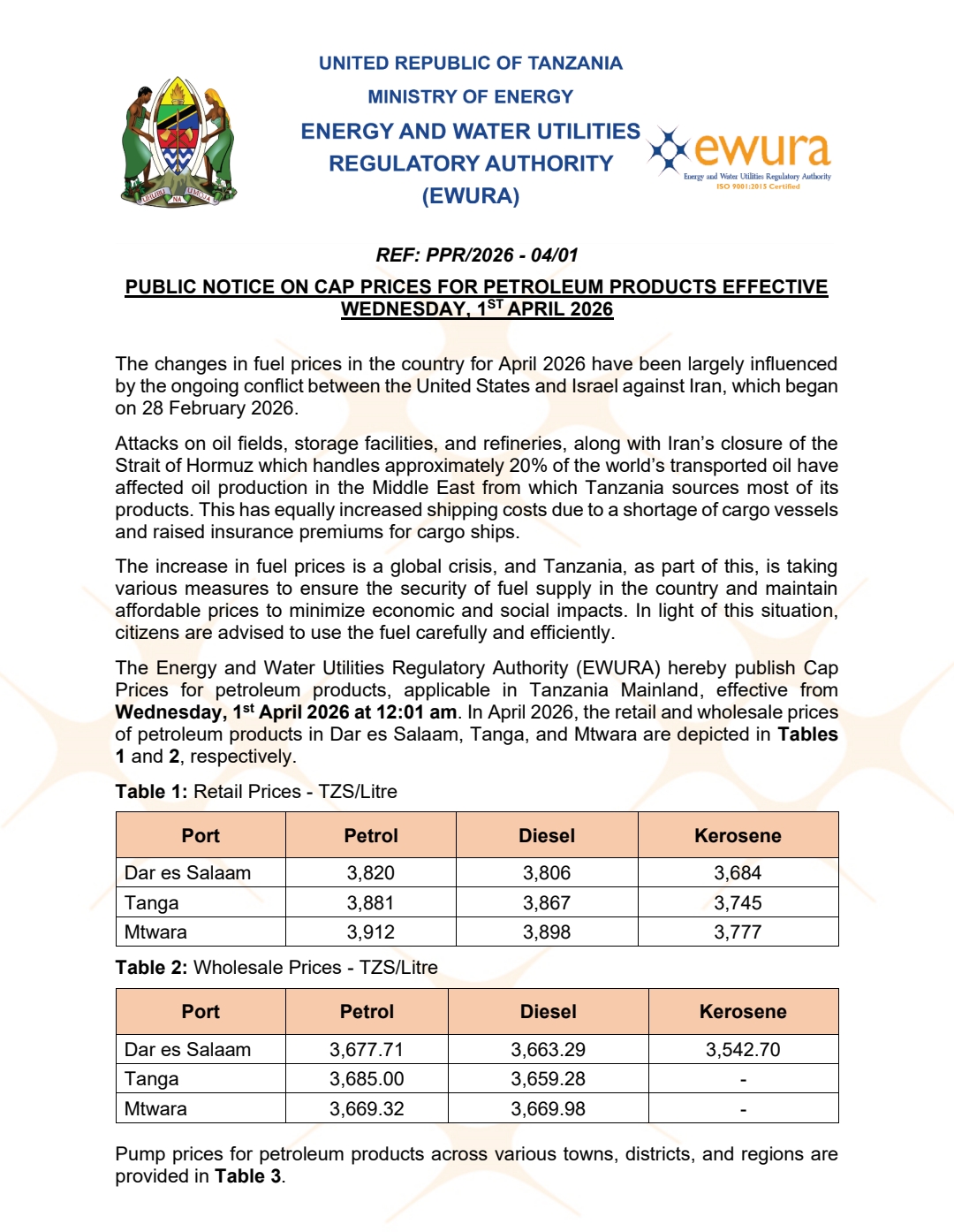 Athari vita vya Iran zapandisha bei ya mafuta nchini